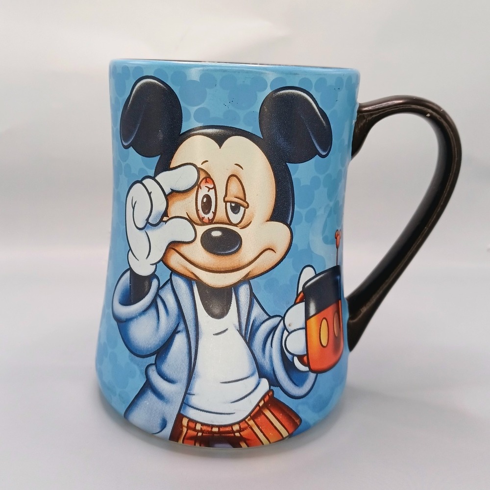Disney Mug Mickey Mouse Blue Some Mornings Are Rough Large Ceramic Coffee Cup